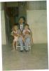 Dad with Bisi and Nahak when they were kids